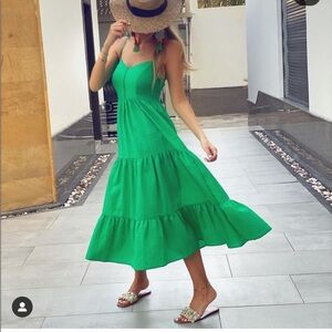 Zara green ruffled Dress